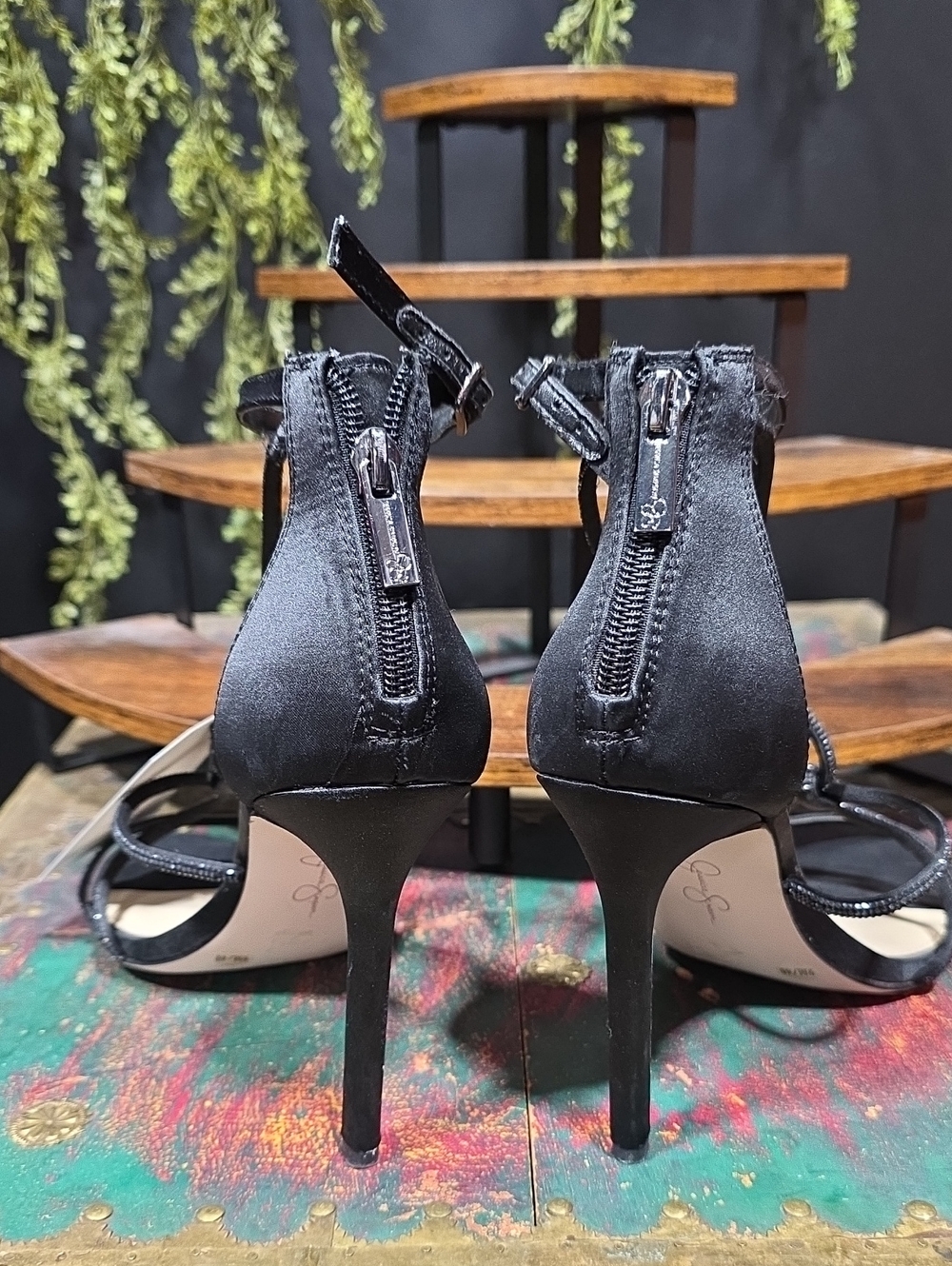 Jessica Simpson Black Strappy Knot-Detail High Heel Sandals - Picture 8 of 11
